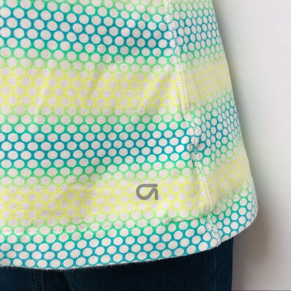 Gap Fit Racerback Activewear Tank Top yellow blue green white stripe - Picture 3 of 16